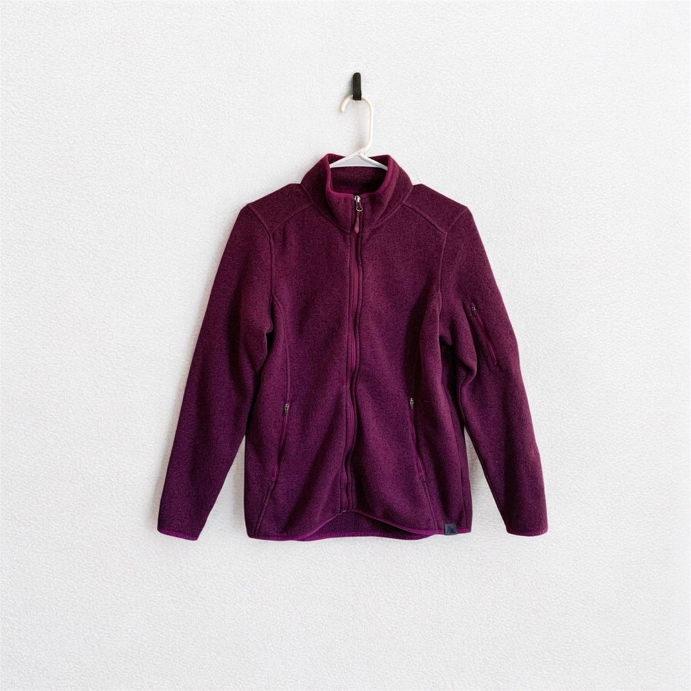❤️ 3/50 L.L. Bean Magenta Fleece Full Zip Jacket Size Medium